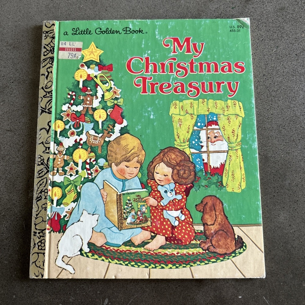Vintage My Christmas Treasury Little Golden Book 1976 Hardcover Gale Wiersum